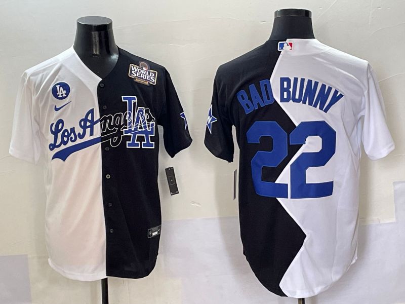 Men Los Angeles Dodgers #22 Bad bunny Black White Game Nike 2025 MLB Jersey style 11->los angeles dodgers->MLB Jersey